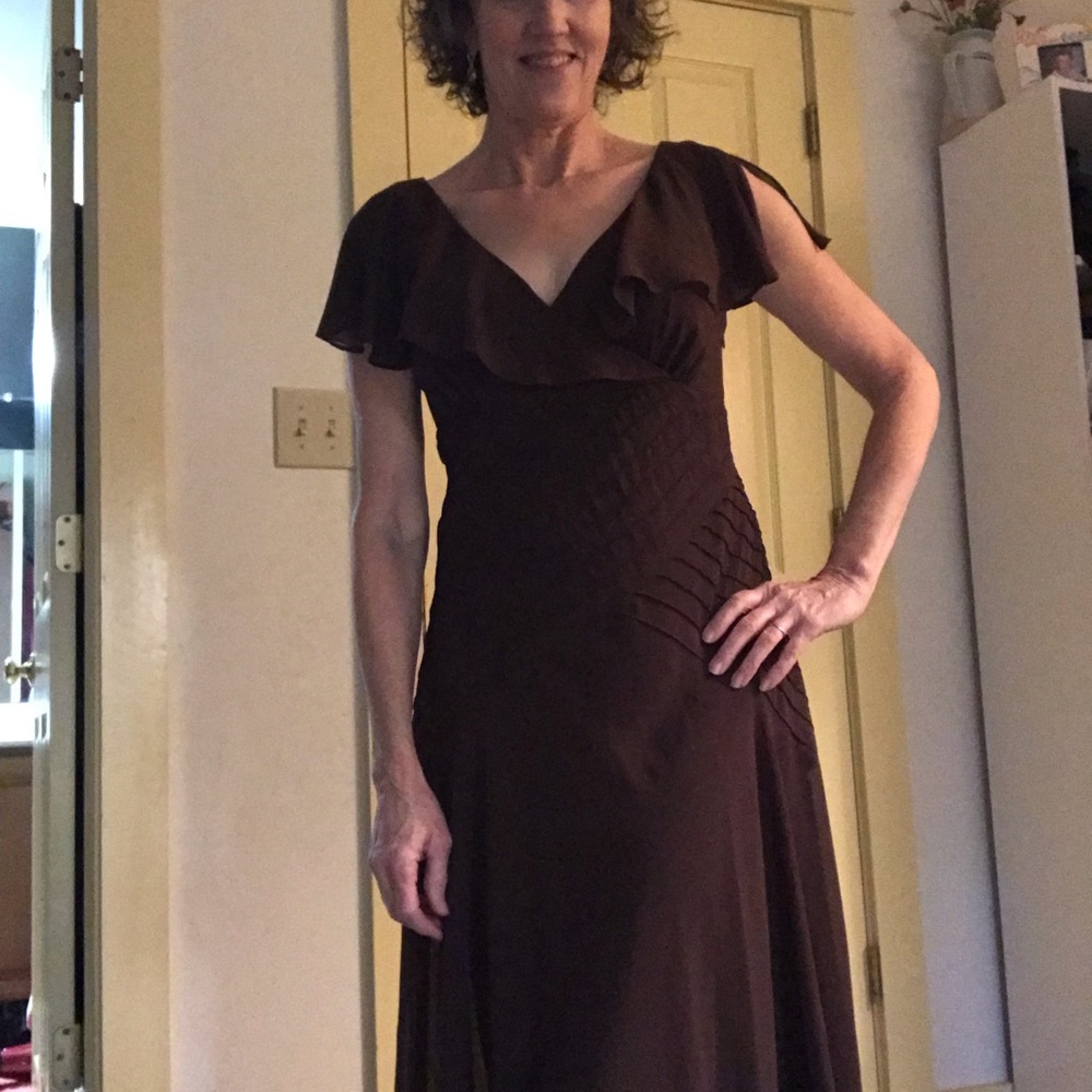 Brown dress.